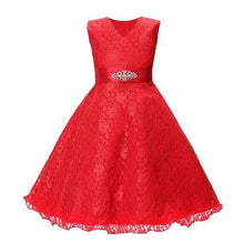 SQ253 Girls party wear clothing for children summer sleeveless lace princess wedding dress girls teenage well party prom dress - Fab Getup Shop