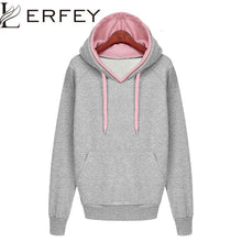 Women Autumn Winter Sweatshirt Casual Double Hoodies Long Sleeve Female Pullover Loose Tops Sweatshirts Women's Clothings - Fab Getup Shop