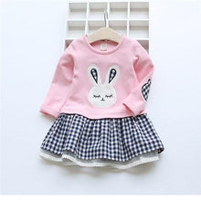 High Quality Spring Baby Girl Clothes Girl Baby Dress Long Sleeve Cartoon Embroiderie Bunny Princess Dress Clothes 3 Designs - Fab Getup Shop