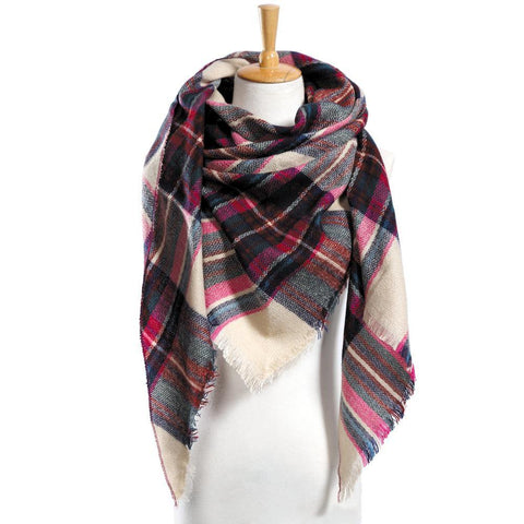 Winter Scarf Plaid Scarf Designer Unisex Acrylic Basic Shawls Women's Scarves  VS051 - Fab Getup Shop