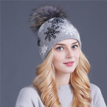 XTHREE real mink pom poms wool rabbit fur knitted hat Skullies winter hat for women girls hat feminino beanies hat - Fab Getup Shop