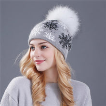 XTHREE real mink pom poms wool rabbit fur knitted hat Skullies winter hat for women girls hat feminino beanies hat - Fab Getup Shop