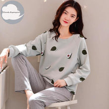 Winter Sleep Lounge Pajama Long Sleeve Top + Long Pant Woman Pajama Set Cartoon Pajamas Cotton - Fab Getup Shop