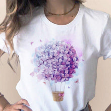 Short Sleeve Floral Flower Fashion Lady T-shirts Top - Fab Getup Shop