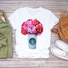 Short Sleeve Floral Flower Fashion Lady T-shirts Top - Fab Getup Shop