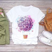 Short Sleeve Floral Flower Fashion Lady T-shirts Top - Fab Getup Shop