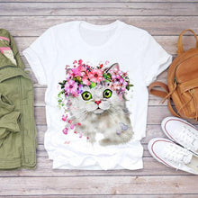 Short Sleeve Floral Flower Fashion Lady T-shirts Top - Fab Getup Shop