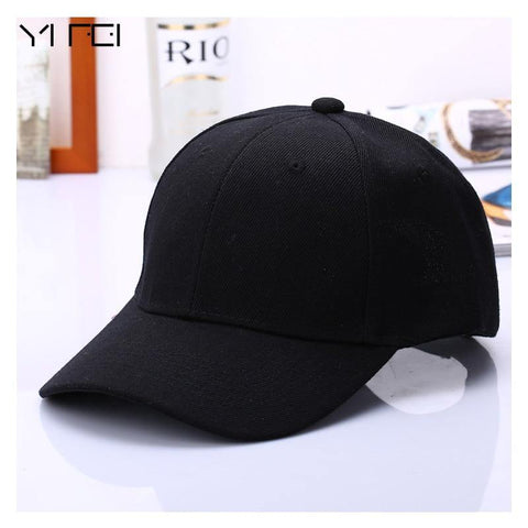 Black Cap Solid Color Baseball Cap Snapback Caps - Fab Getup Shop