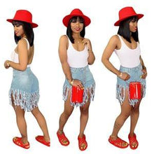 Plus Size S-3XL Jeans Shorts Solid Color Fringed Sanded Denim Shorts - Fab Getup Shop