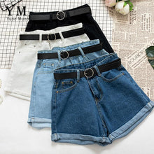 All Match Sashes Casual Women Denim Shorts Crimping High Waist Slim Summer Jeans Shorts - Fab Getup Shop