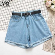 All Match Sashes Casual Women Denim Shorts Crimping High Waist Slim Summer Jeans Shorts - Fab Getup Shop