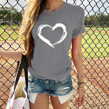 Hearts T-shirts Casual Harajuku Love Printed Tops Tee - Fab Getup Shop