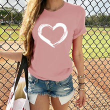 Hearts T-shirts Casual Harajuku Love Printed Tops Tee - Fab Getup Shop