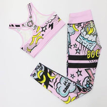 Print Cartoon banana Boom Running Yoga Suits Sportswear High Waist Fitness Pants harajuku sports Set Gym workout clothes - Fab Getup Shop