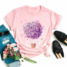 Short Sleeve Floral Flower Fashion Lady T-shirts Top - Fab Getup Shop