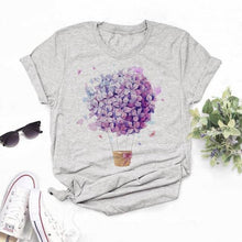 Short Sleeve Floral Flower Fashion Lady T-shirts Top - Fab Getup Shop