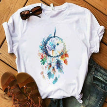 T-shirt Flower Dreamcatcher T-shirt Harajuku O-neck top women's Kawaii Street - Fab Getup Shop