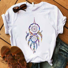 T-shirt Flower Dreamcatcher T-shirt Harajuku O-neck top women's Kawaii Street - Fab Getup Shop