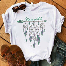 T-shirt Flower Dreamcatcher T-shirt Harajuku O-neck top women's Kawaii Street - Fab Getup Shop