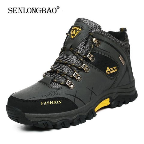 Men Winter Snow Boots Waterproof Leather Sneakers Super  Warm - Fab Getup Shop