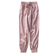 Summer Big Pocket Satin   Pants Women Glossy Ribbon Trousers  Harajuku Joggers Women's Loose Pants - Fab Getup Shop