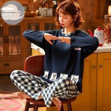 Winter Sleep Lounge Pajama Long Sleeve Top + Long Pant Woman Pajama Set Cartoon Pajamas Cotton - Fab Getup Shop