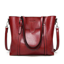 Women bag Oil wax Women's Leather Handbags Luxury Lady Hand Bags With Purse Pocket - Fab Getup Shop