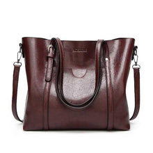 Women bag Oil wax Women's Leather Handbags Luxury Lady Hand Bags With Purse Pocket - Fab Getup Shop