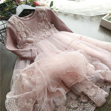 Winter Knitted Chiffon Girl Dress Christmas Party Long Sleeve Children Clothes Kids - Fab Getup Shop