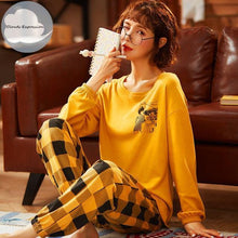 Winter Sleep Lounge Pajama Long Sleeve Top + Long Pant Woman Pajama Set Cartoon Pajamas Cotton - Fab Getup Shop