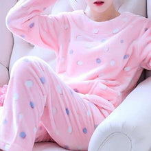 Autumn Winter Warm Flannel Women Pajamas Sets Thick Coral Velvet Long Sleeve Cartoon Sleepwear Flannel Pajamas Set Girl - Fab Getup Shop