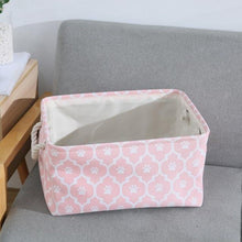 Cube Canvas Fabric Storage Basket Clothes Folding Storage Box For Nursery Underwear Toy Organizer Laundry Basket With Handle - Fab Getup Shop