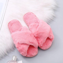 House Slippers Faux Fur Fashion Warm Shoes Woman Slip on Flats Female - Fab Getup Shop