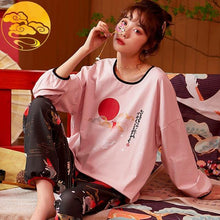 Winter Sleep Lounge Pajama Long Sleeve Top + Long Pant Woman Pajama Set Cartoon Pajamas Cotton - Fab Getup Shop