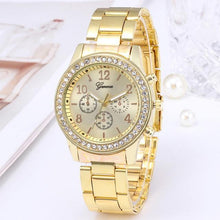 Watch for women Luxury Fashion Geneva Rhinestone Stainless steel Fake Three Eyes Quartz Women watch Gift for lady Relógio Femino - Fab Getup Shop