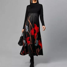 Elegant Women Vintage Long Dress V-Neck A-Line Dress Autumn Winter Long Sleeves Slim Party Dresses Ladies Casual Loose Vestidos - Fab Getup Shop