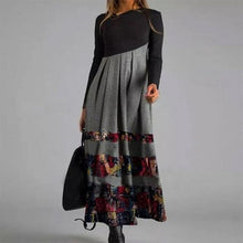 Elegant Women Vintage Long Dress V-Neck A-Line Dress Autumn Winter Long Sleeves Slim Party Dresses Ladies Casual Loose Vestidos - Fab Getup Shop