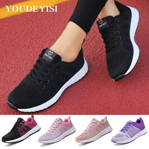 2020 Sneakers Women Shoes Flats Casual Ladies Shoes Woman Lace-Up Mesh Light Breathable Female zapatillas de deporte para mujer - Fab Getup Shop