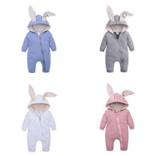 Baby Girl Rabbit Ear Romper Boy Jumpsuit Infant Outfits Kid Zip Warm 3D Bunny Long Sleeve Clothes Kids Rabbit Overall - Fab Getup Shop