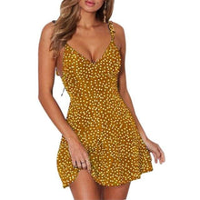 Women Dresses Summer 2021 Sexy Dress Ladies High Waist Dot Printing Mini Dresses Vestidos Back Lacing Straps Backless Dress - Fab Getup Shop