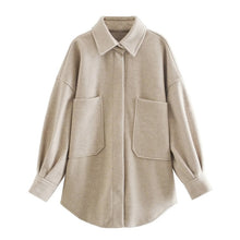 New Women's Autumn Woolen Coat Casual Solid Color