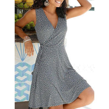 2021 New Casual Polka Dot Dress Women V Neck Sleeveless Bandage Beach Dress Summer Bohemian Dresses For Women Free Shipping - Fab Getup Shop