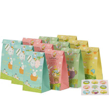 12pcs Easter Gift Bags With Stickers Cute Rabbit Food Cookies Packaging Candy Kraft Paper Boxes Happy Easter Party Decoration - Fab Getup Shop