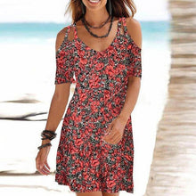 New Bohemian Summer Dress Women Sexy V Neck Strapless Vintage Floral Print Dress Ladies Plus Size Beach Holiday Dresses S-5XL - Fab Getup Shop