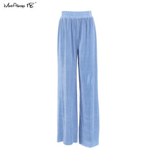 Elegant Elastic Waist Pleated Wide Leg Pants - Autumn Fashion Trousers Office Wear