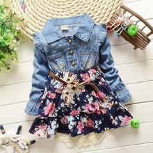 New Spring Girls cowboy dress cotton babi Girls autumn kids girls dress 2 colors Denim dress - Fab Getup Shop