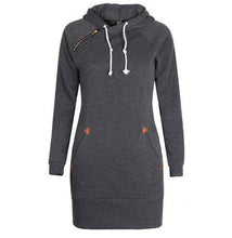 Warm Winter  Hooded Dresses Pocket Long Sleeved Casual Mini Dress Sportwear Women Clothings LX130 - Fab Getup Shop