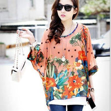 Summer Tops Women  Vintage Bohemian Clothing Batwing Sleeve Chiffon Blouse Shirt Plus Size 6XL For Big Women - Fab Getup Shop