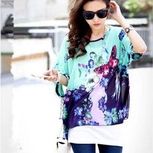 Summer Tops Women  Vintage Bohemian Clothing Batwing Sleeve Chiffon Blouse Shirt Plus Size 6XL For Big Women - Fab Getup Shop