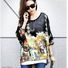 Summer Tops Women  Vintage Bohemian Clothing Batwing Sleeve Chiffon Blouse Shirt Plus Size 6XL For Big Women - Fab Getup Shop